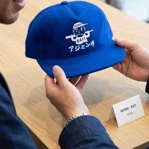 Rare Bait x Agenda collab snapback cap blue